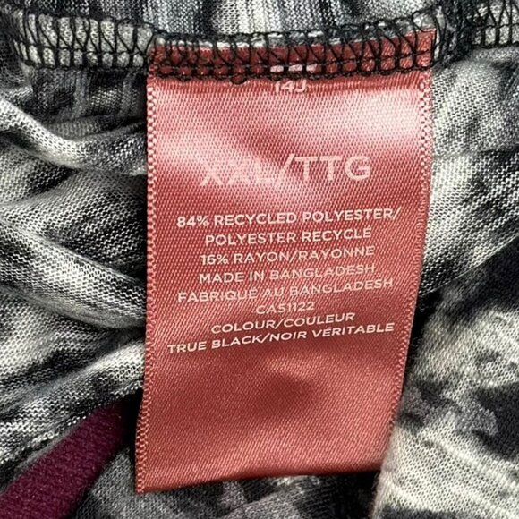🟢 2/$25 ~ iyla XXL semi-sheer knit tunic top black grey animal print 3/4 sleeve - Picture 7 of 8